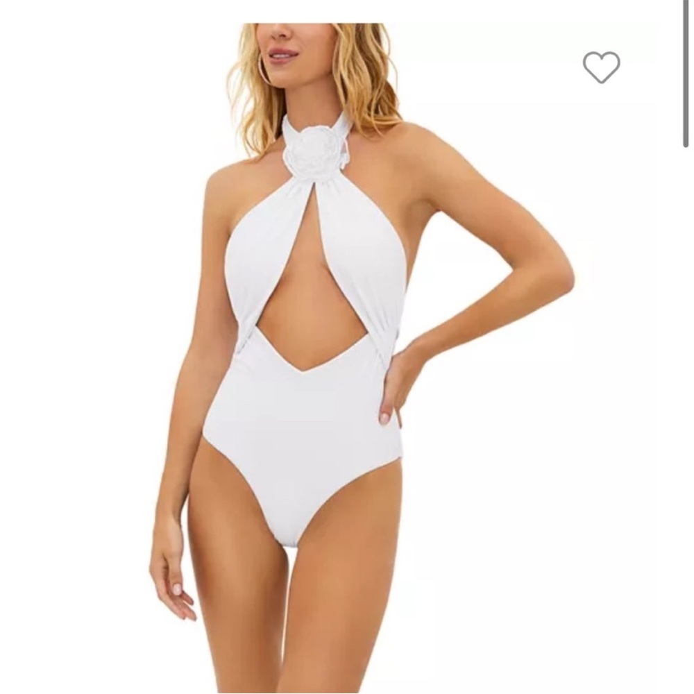 Beach Riot White Halter One Piece Swimsuit